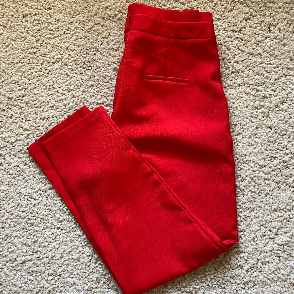 High Waist Paperbag Skinny Dress Pants
